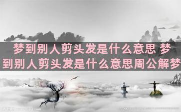 梦到别人剪头发是什么意思 梦到别人剪头发是什么意思周公解梦